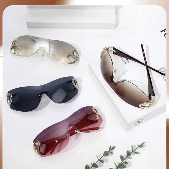 Y2K Sunglasses Women Men UV400 Wrap Retro 90s 2000s Party Accessory main image 4